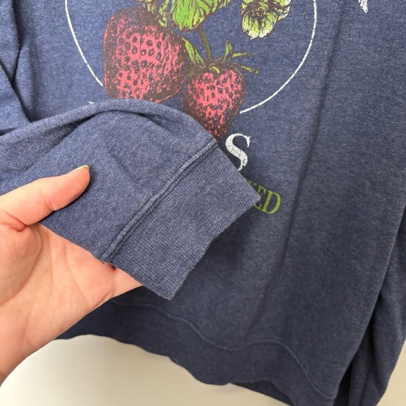 Altar’d State Navy Strawberry Farms Graphic Sweatshirt - Picture 5 of 6